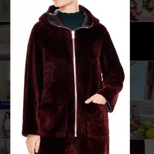 sandro reversible shearling coat